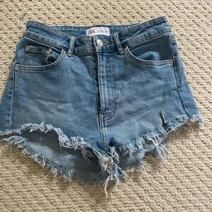 Zara blue denim shorts